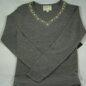 Debbie Morgan Silver Heather Embellished Sweater